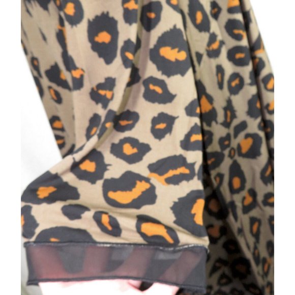 Evans Women's Plus Size 26-28 Leopard Print Chiffon Trimmed Tunic Top - Picture 6 of 8